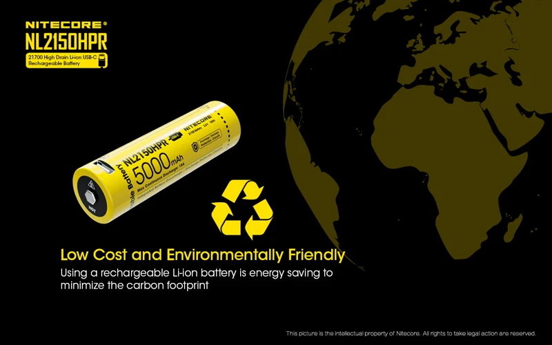 NITECORE NL2150HPR 21700 Li-ion USB-C Rechargeable Battery (15)