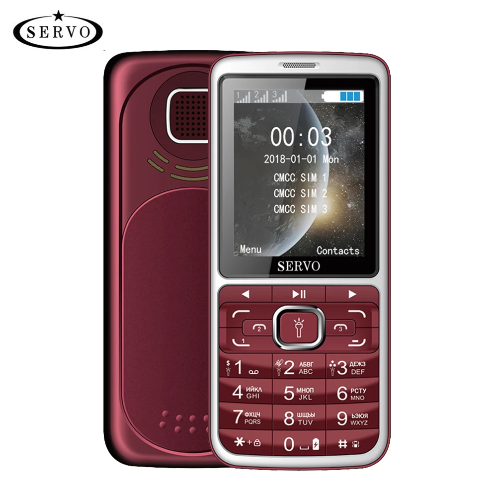SERVO S10 мобильный телефон 2 8 дюйма HD 3 SIM-карта большой динамик фиолетовый