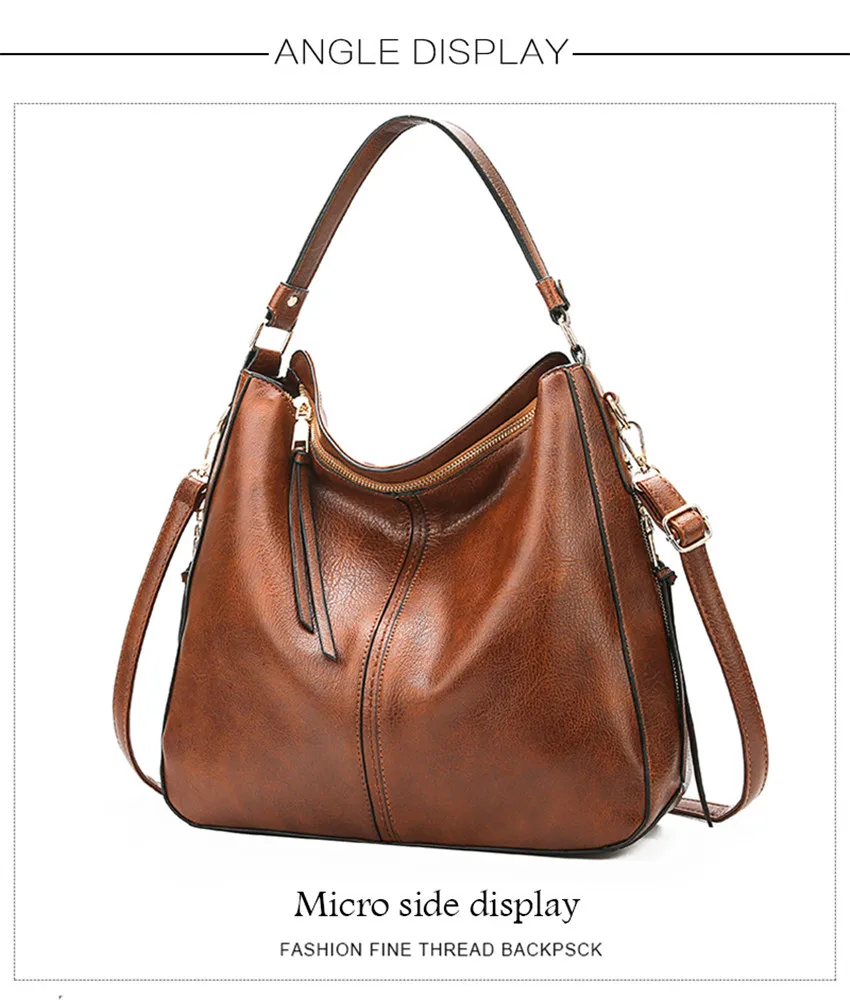 Sac à main vintage marron femme en cuir concepteur à bandoulière bolso mujer