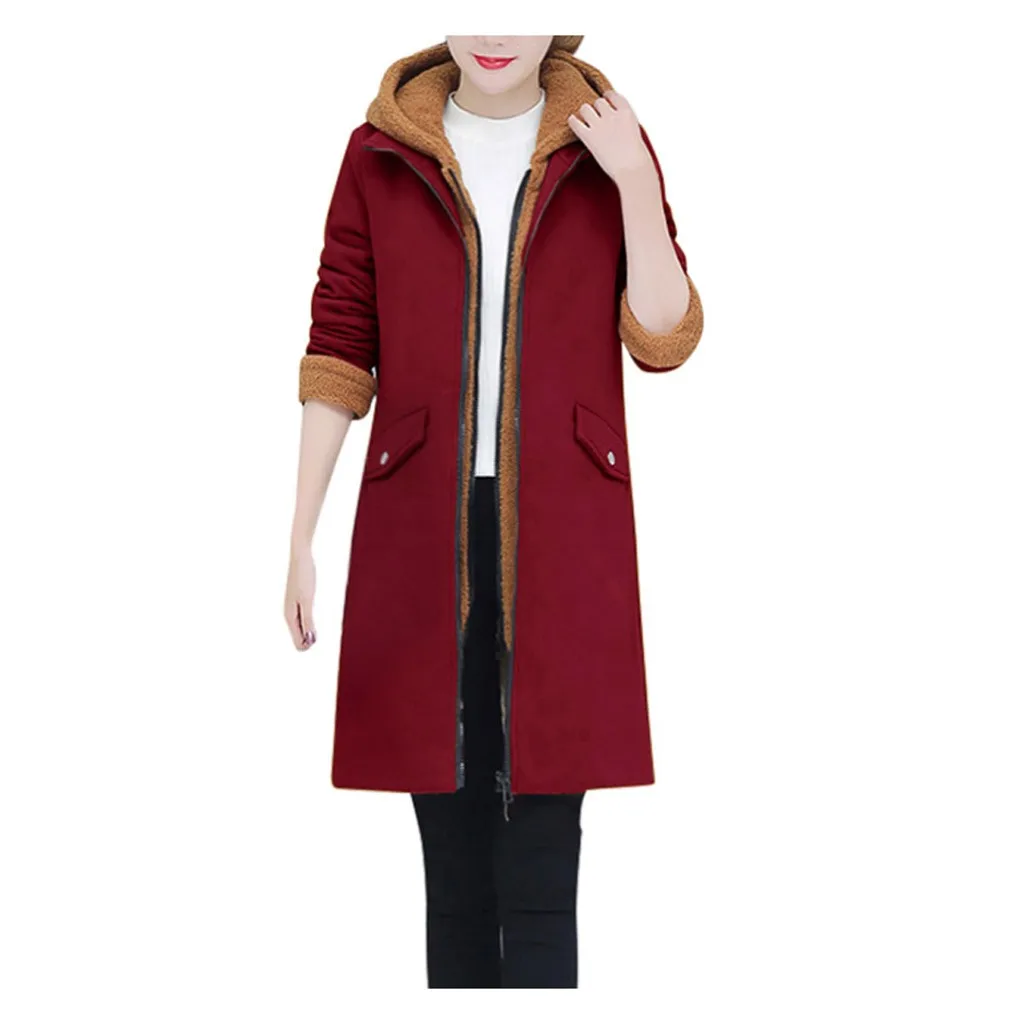 Abrigos mujer invierno, женская Свободная верхняя одежда, одноцветные куртки с хлопковой подкладкой, пальто с карманами, manteau femme hiver chaqueta mujer