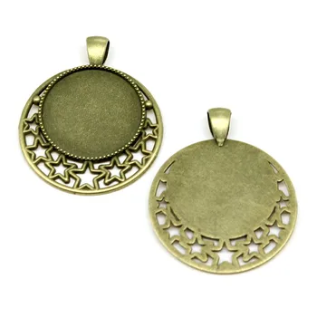 

8 Pieces 85mm Round Lace Glass Cabochon Base Setting Pendant Tray For Jewelry Diy Making