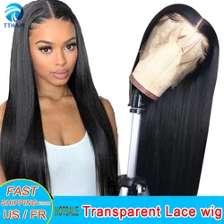 Remy Bone Straight Lace Front Human Hair Wigs Transparent13x4 Frontal Wigs Brazilian Hair Straight 28 30 4X4 Lace Closure Wigs
