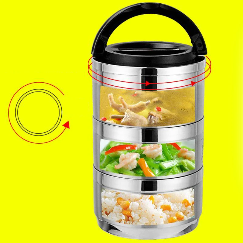 caja para alimentos de acero inoxidable, contenedor de alimentos aislado, a prueba de fugas, conjunto de fiambrera para trabajadores y estudiantes, 0,6-3L » caja para alimentos de acero inoxidable