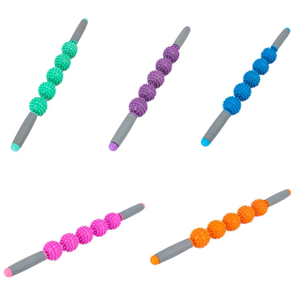 5 Ball Ladies Massage Stick Muscle Relaxation Yoga Fascia Stick Hedgehog Meridian Health Care Equipment 1 5 Ball Ladies Massage Stick Muscle Relaxation Yoga Fascia Stick Hedgehog Meridian Health Care Equipment 4
