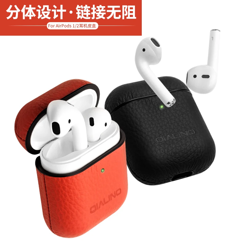 

Чехол для беспроводных наушников Apple Airpods 2, 1, из натуральной воловьей кожи