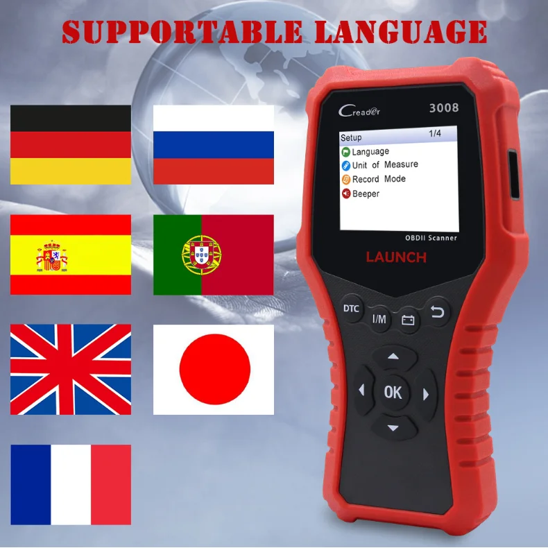 LAUNCH CR3008 OBD2 считыватель кода двигателя Creader 3008 инструмент сканирования