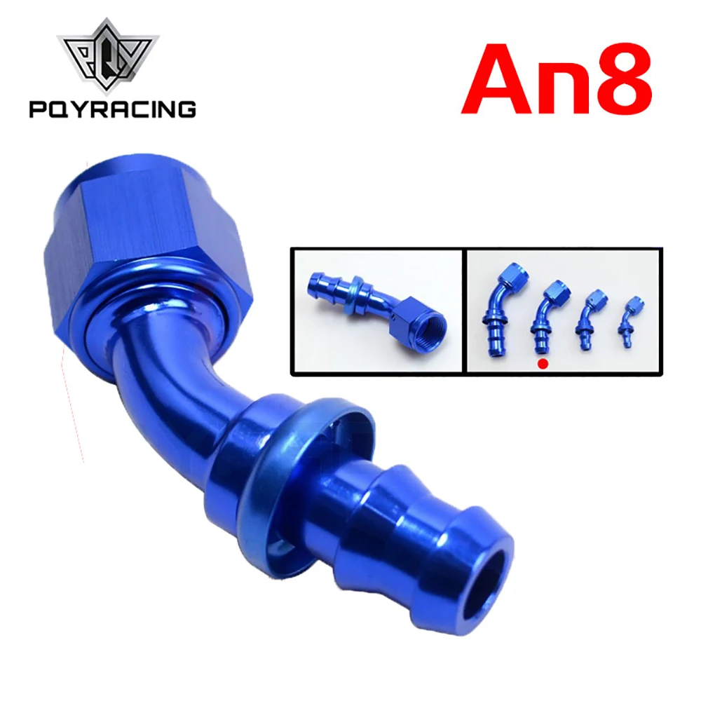 

PQY - AN8 8AN AN-8 45 Degre Black Push On Lock Socketless Hose End Fitting Adapter PQY-SL2045-08-011