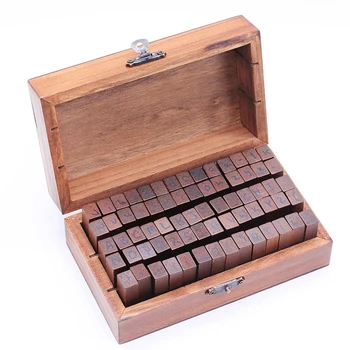 

70pc Romantic Design Letters Stamps Wooden Box Rubber Stamp Numbers Sealing Vintage Handwriting Alphabet Letter DIY Scrapbooking