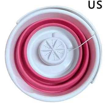 

10L EU/US Folding Washing Machine Ultrasonic Turbo Mini Washing Machine Mini Socks And Panties Cleaning Artifact