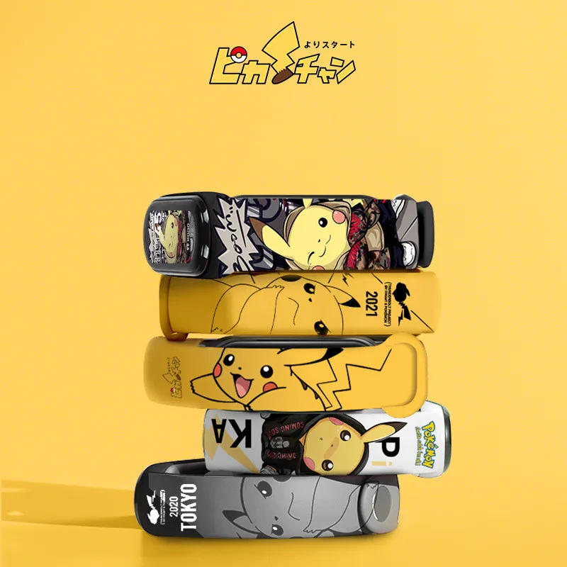 Новый ремешок для телефона Mi Band 4 3 5 6 Аниме Фигурка Пикачу сменный спортивный