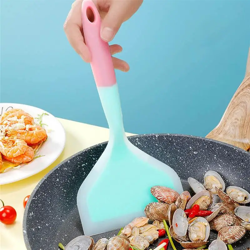 1pcs Handle Silicone Pancakes Shovel Spatula Silicone Pancakes Shovel Nonstick Wide Turner Easy To Clean Household Kitchen Tools