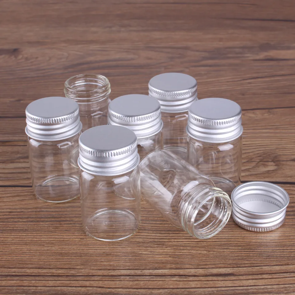 アルミ蓋付きガラス瓶,直径30mm,7サイズ,4個 - AliExpress