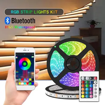 

10m Bluetooth RGB 5050 LED Strip Light IP65 Waterproof Tape Lamp with 24keys Remote Control TV Background Bedroom Home Decor