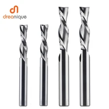 

Dreanique 1pc Solid Carbide Milling Cutter 3.175 4 6 8mm 2 Flute Spiral Router Bit Carbide End Mill Wood MDF Down cut