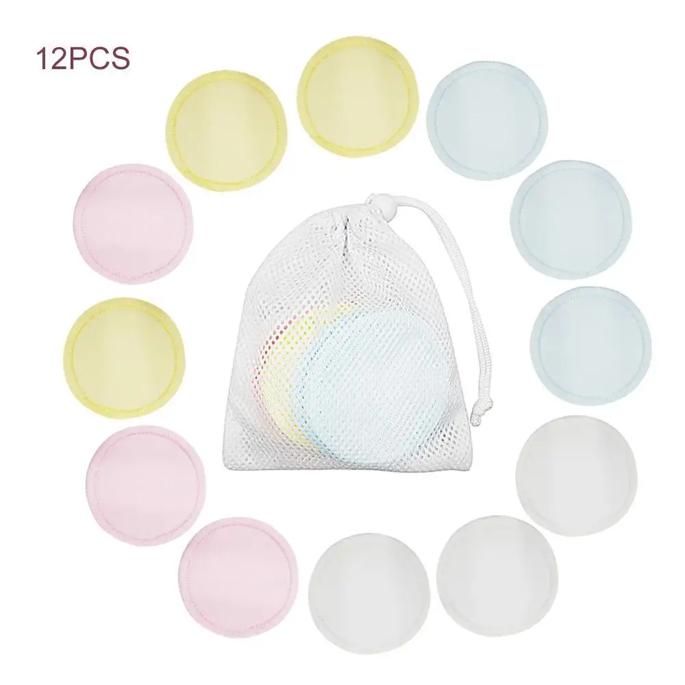 12 pcs with bag Новые подушечки для снятия макияжа многоразовые ватные диски средство для снятия макияжа для лица бамбуковые волокна уход за кожей лица подушечки для ухода за кожей очищающие кожу - Цвет: 12 pcs with bag