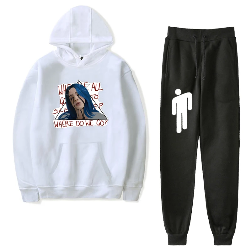 Billie Eilish для детей ясельного возраста костюм для мальчиков, девочек осень-зима Толстовка с длинным рукавом Толстовка Повседневное брюки детские, для малышей теплые наборы спортивной одежды детская одежда - Цвет: 3