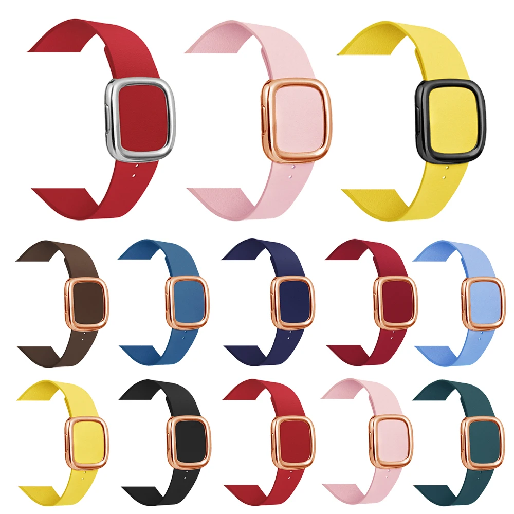 Кожаный ремешок современный стиль ремешок для наручных часов Apple watch 5 4 полосным 44 40 мм спортивный браслет на запястье, аксессуары для наручных часов iWatch 3/2/1 42 38 мм