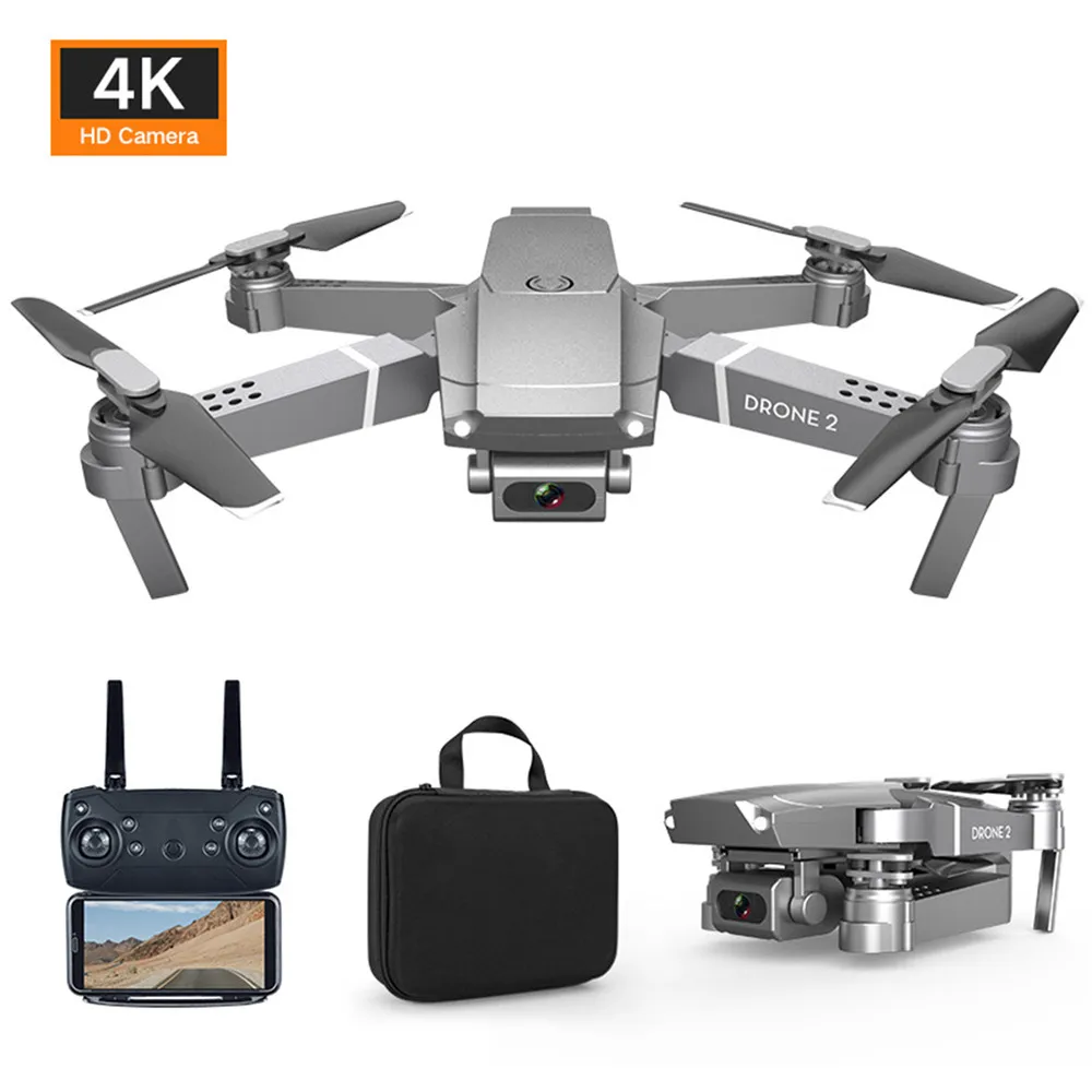 4K/ 1080P/ 720P HD Camera Drone 2 E68 FPV WIFI Aircraft Foldable Quadcopter Remote Control Mini Drone with Wide Angle HD Camera