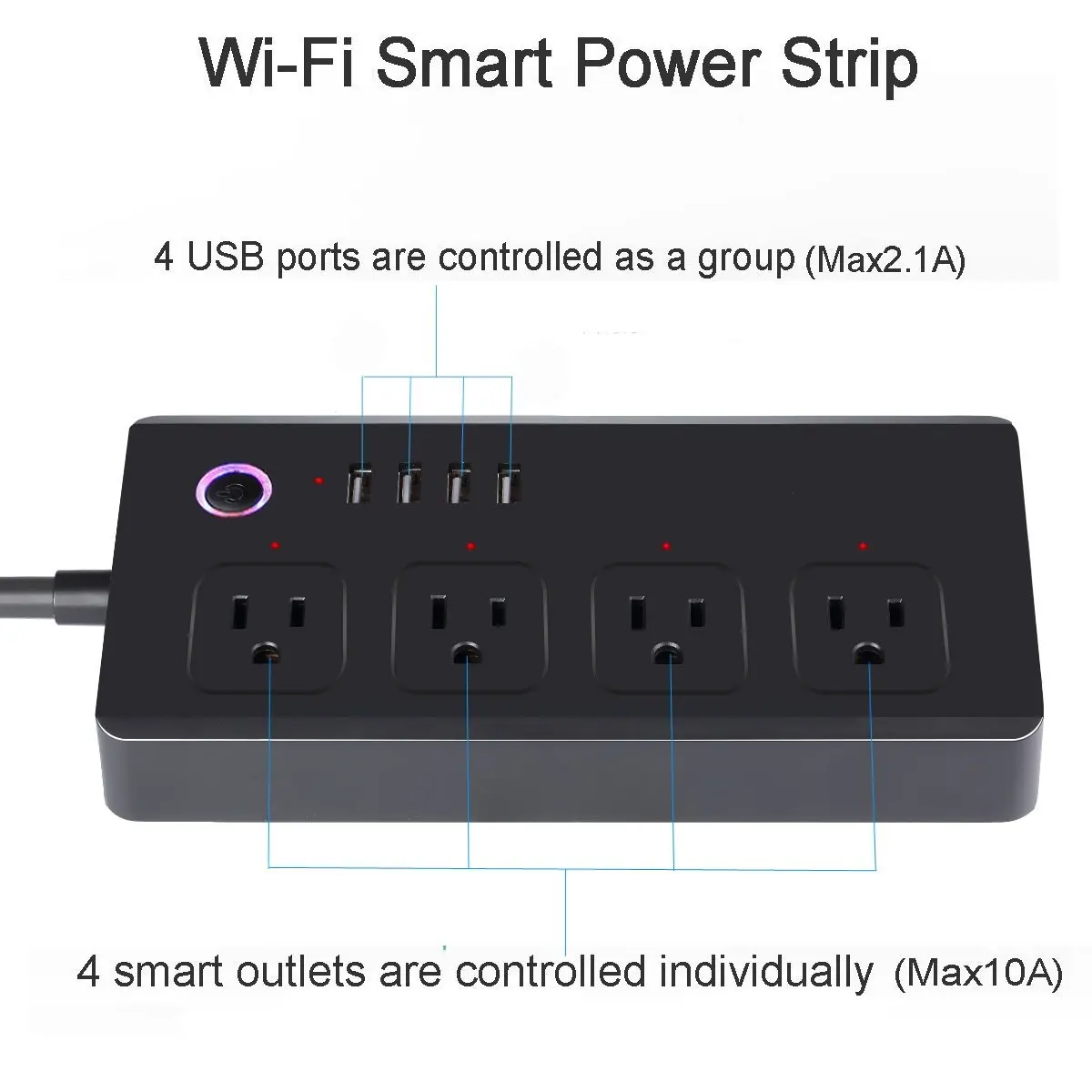 Интеллектуальная беспроводная (Wi Fi) Мощность полосы Стабилизатор напряжения 4
