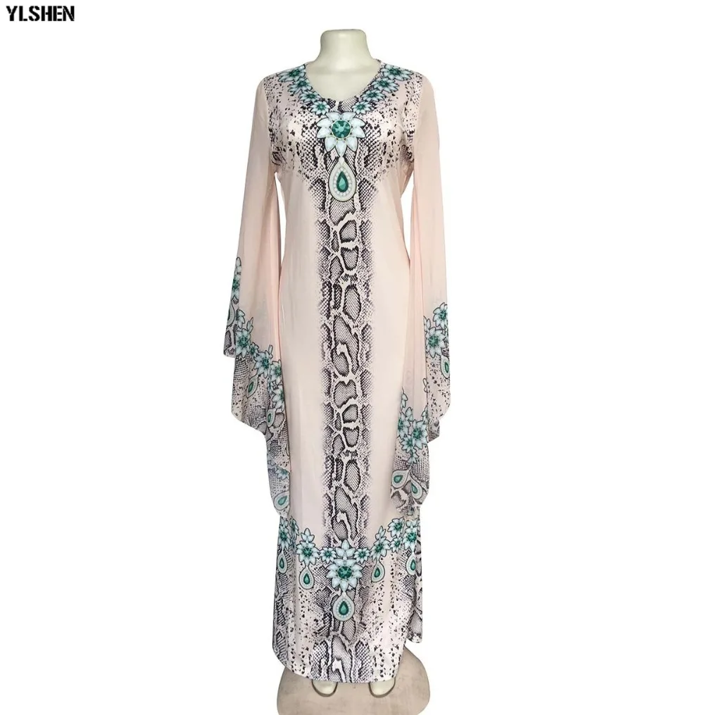 Length 150cm African Dresses for Women Dashiki Print African Clothes Bazin Sexy Slim Robe Boubou Africain Ankara Africa Dress 06