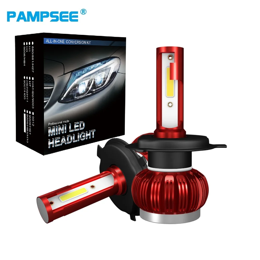 PAMPSEE FS35 2 шт. H4 светодиодный лампы H7 H11 H8 9006 HB4 9005 HB3 авто фары 80 Вт 12000LM высокое ближнего и дальнего света лампы для автомобильной фары