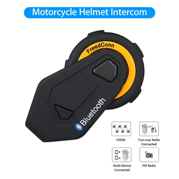 

FreedConn T-MAX motorcycle intercom helmet bluetooth 4.1 headset 6 riders group intercom BT interphone intercomunicador FM radio