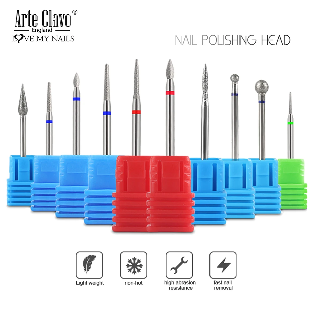 Best Frese Di Diamante Di Rettifica Bit Accessori Per Gel Nail Polish Manicure Uv Nails Art Strumento Gambo Intagliare Lucidatura Rettifica Testa