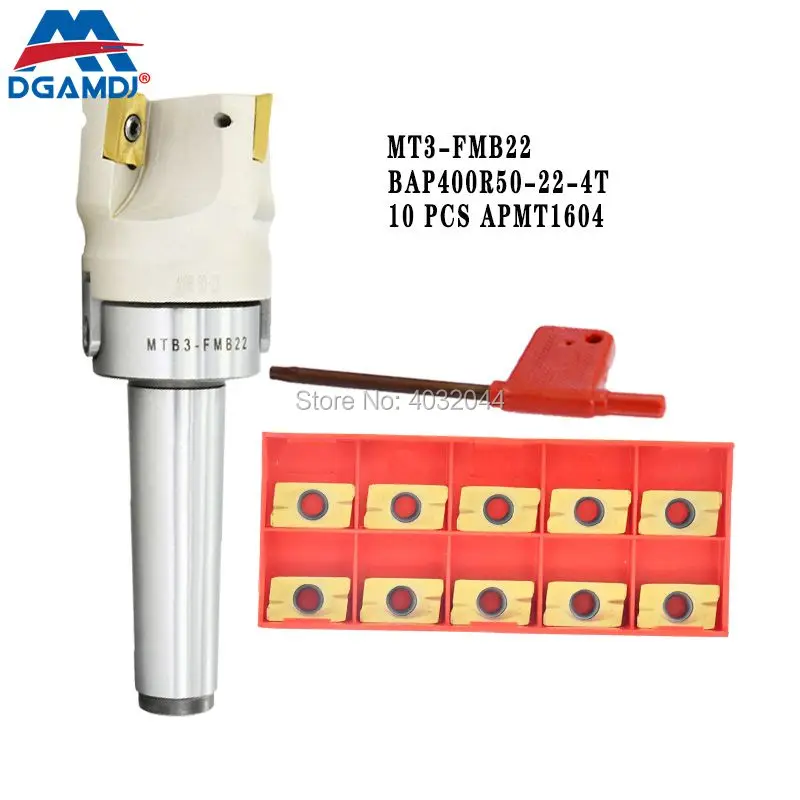 Торцевая фреза MT2 MT3 MT4 FMB22 Mohs + торцевая BAP400R 50 22 4T 63 10 шт APMT1604 H2 Карбидное