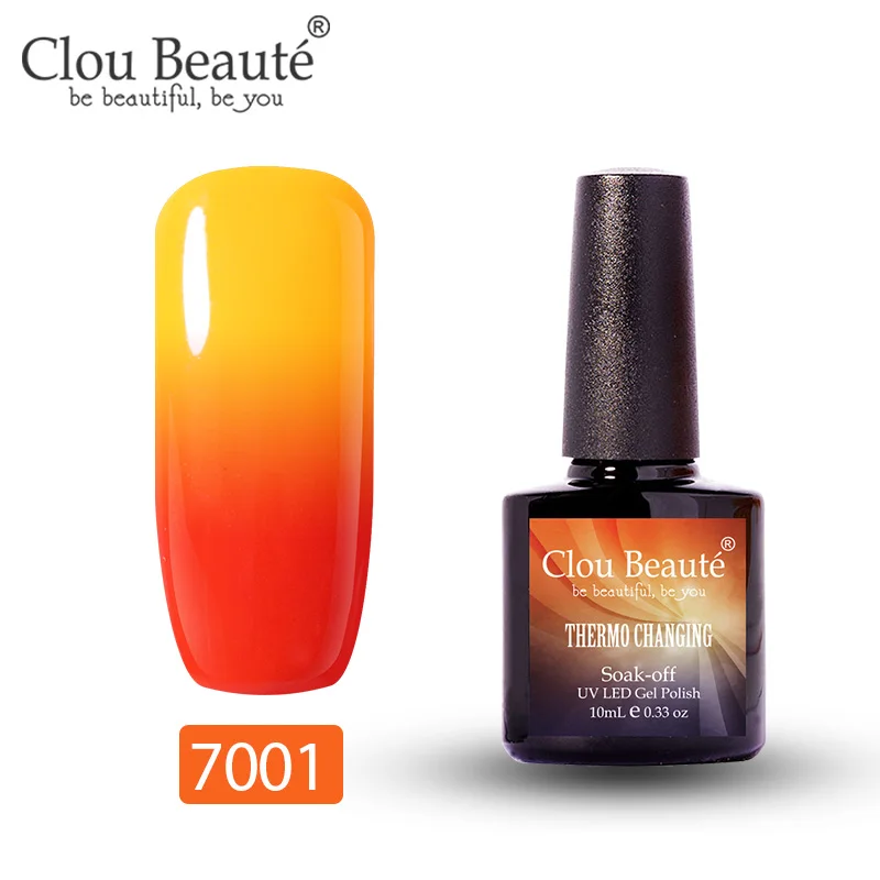 7001 Clou Beaute термо-меняющийся УФ-гель для ногтей Топ УФ светодиодный гель лак для ногтей Гибридный впитывающий гель лак Лаки Lucky Nail paint 10 мл - Цвет: 7001