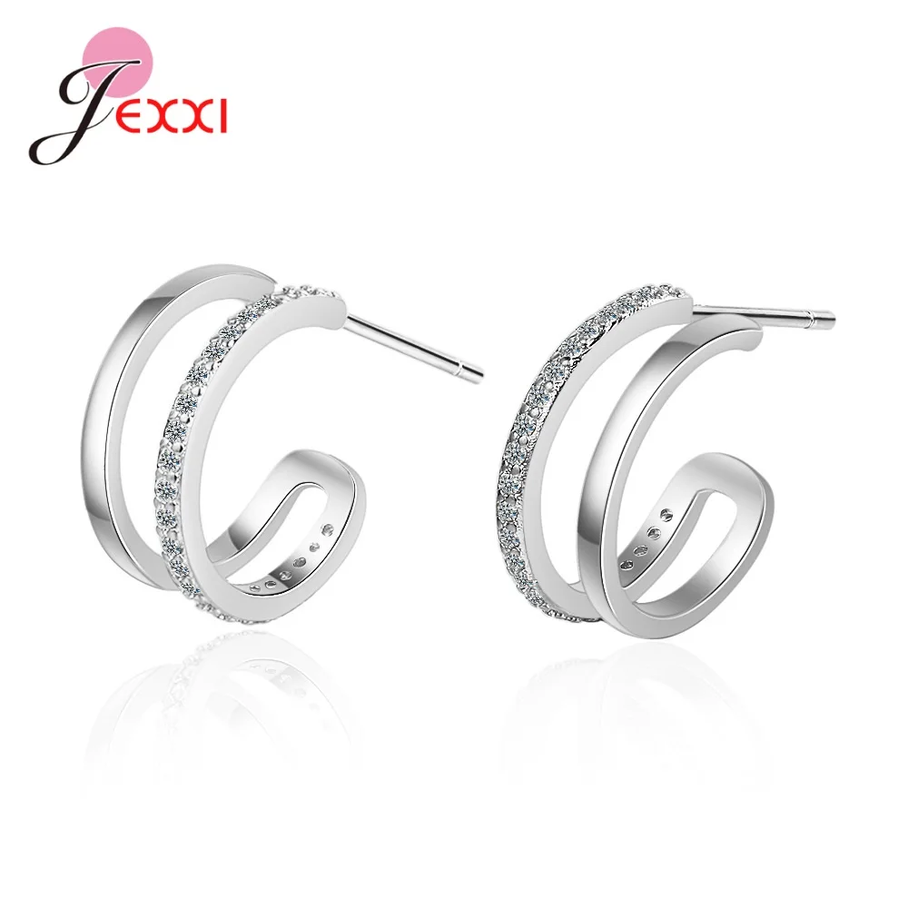 

Женские полукруглые серьги-гвоздики, серебро 925 пробы