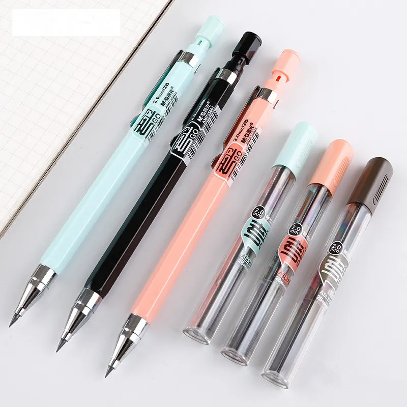 Mechanical Pencil 2.0mm Pencils For Writing Kids Girls Gifts School Stationeries 