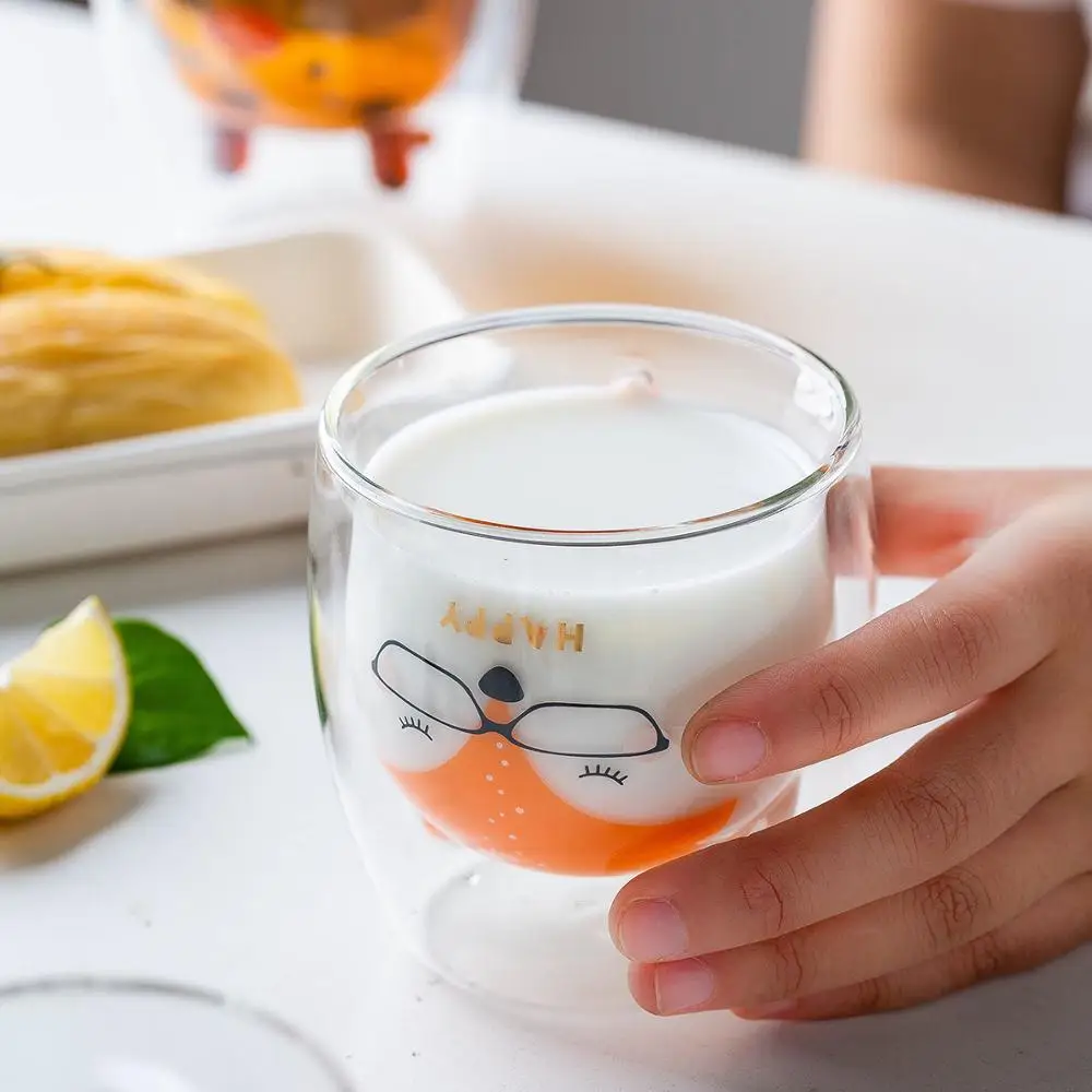 MDZF sweetome двойной изолированный стакан для воды прозрачное стекло кружка животное
