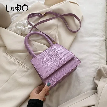 

LUCDO Fashion Crocodile Pattern Leather Crossbody Bags For Women 2020 Mini Chain Design Handbags Female Travel Shoulder Bag
