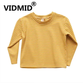 

VIDMID girls long sleeve casual t-shirts clothes baby striped clothing tees tops children's cotton t-shirts tees tops 7096