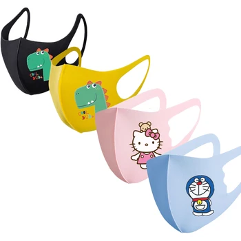 

3Pc Children Reusable Colorful Cartoon Dinosaur Animals Protective Mask Dustproof Face Masks Washable Mouth-muffle For Adult Kid