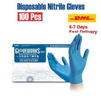 

Fast Delivery Disposable Golves, 100 pcs Medical Nitrile Gloves Latex Free Household Cleaning Gloves Protect Your Family Healthy