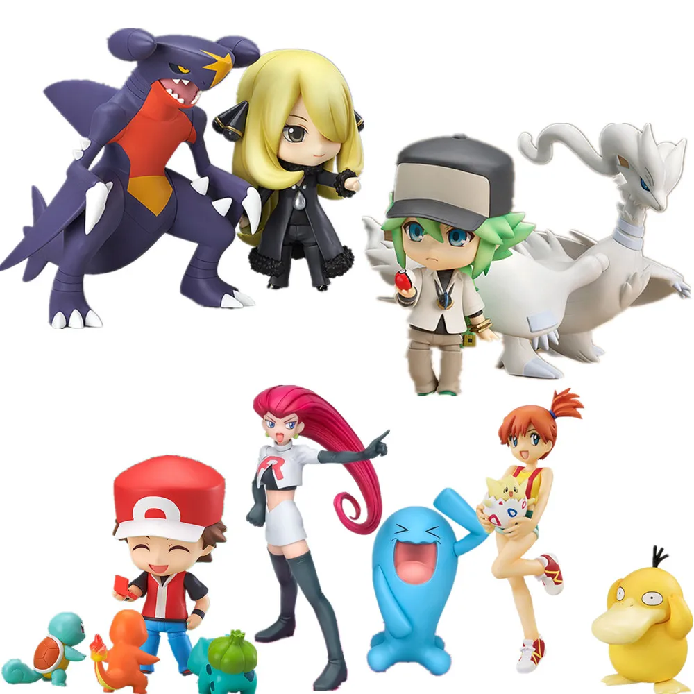 Pokemon Q.ver Pikachu Reshiram Psyduck PVC Action Figure Jessie Misty Ketchum Cynthia N Toys Anime Figures Toys for Children