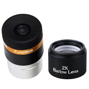 

Aspheric Eyepiece Telescope HD Wide Angle 1.25 Inch 62 Degree Eyepiece Lens 4 mm+ 2X Barlow Lens for Monocular Binoculars