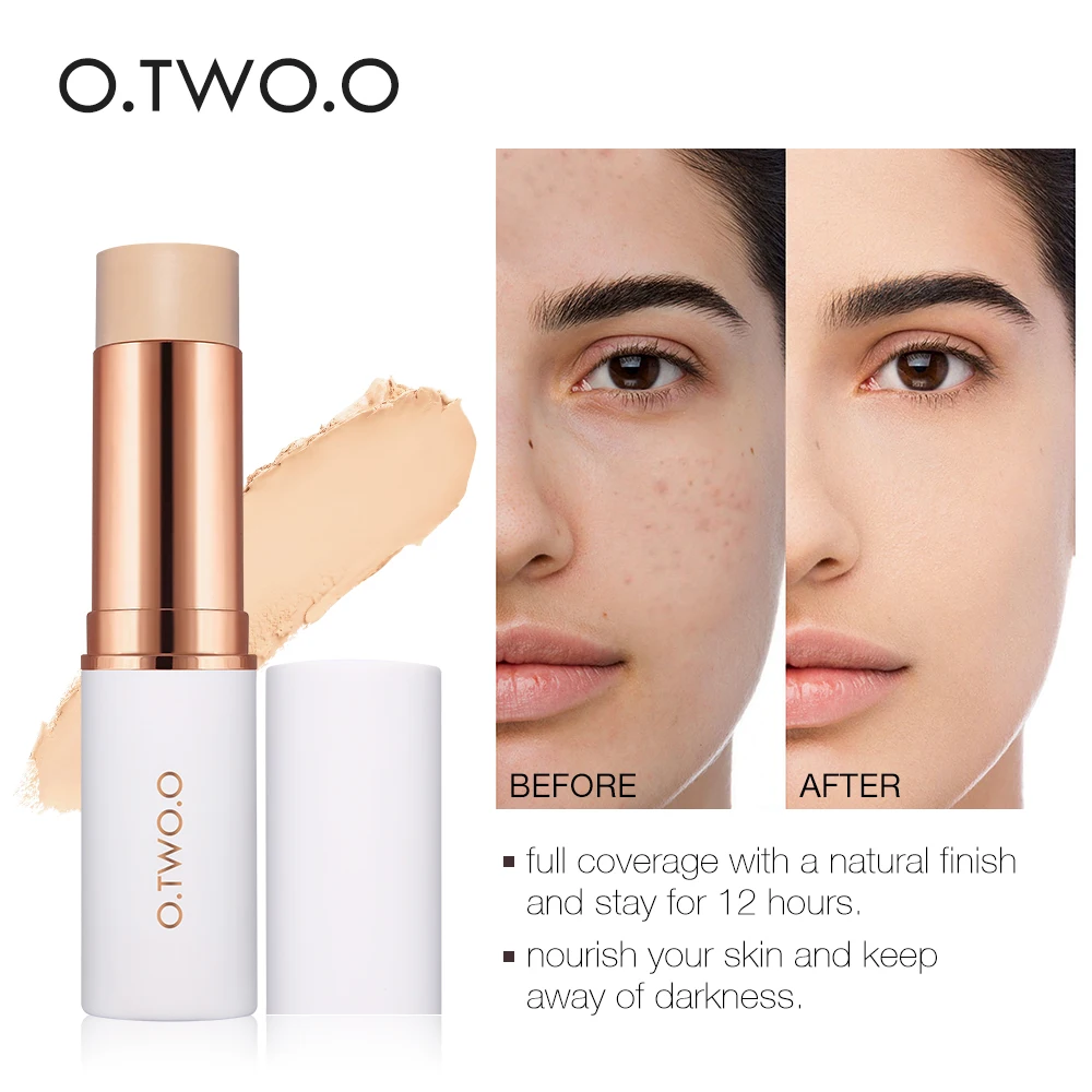 

O.TWO.O Concealer Stick Foundation Makeup Full Coverage Contour Face Concealer Cream Base Primer Moisturizer Hide Blemish