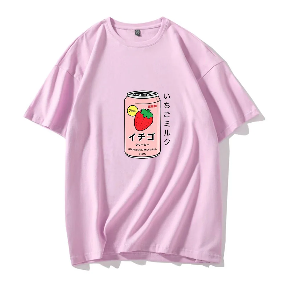 Strawberry Print Cute Pink Girl Aesthetic Graphic T Shirt Korean Style Tees  Harajuku Summer Fashion Women T-shirt Kawaii Clothes - T-shirts - AliExpress