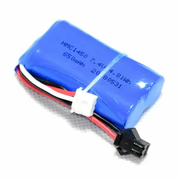 

7.4V 2S 650mAh 15C 14500 Li-Ion Battery SM plug for RC Buggy Car Truck Speedboat