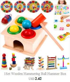 1Set Wooden Hammering Ball Hammer Box Children Fun Playing Hamster Game Toy Early Learning Educational Toys