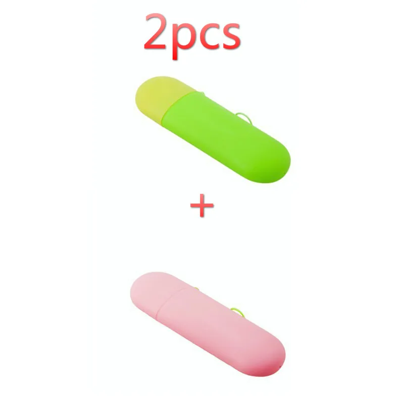 style6 2pcs 1/2 шт. Портативный Дорожный Чехол для зубной щетки моющиеся Защитное приспособление для зубной щетки с антибактериальным емкость для хранения вставной челюсти контейнер для косметики для хранения - Цвет: style6 2pcs