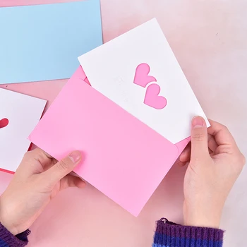 

1pcs Valentine's Day hollow greeting card envelope Cute Love Blessing Card Envelopes party supplies