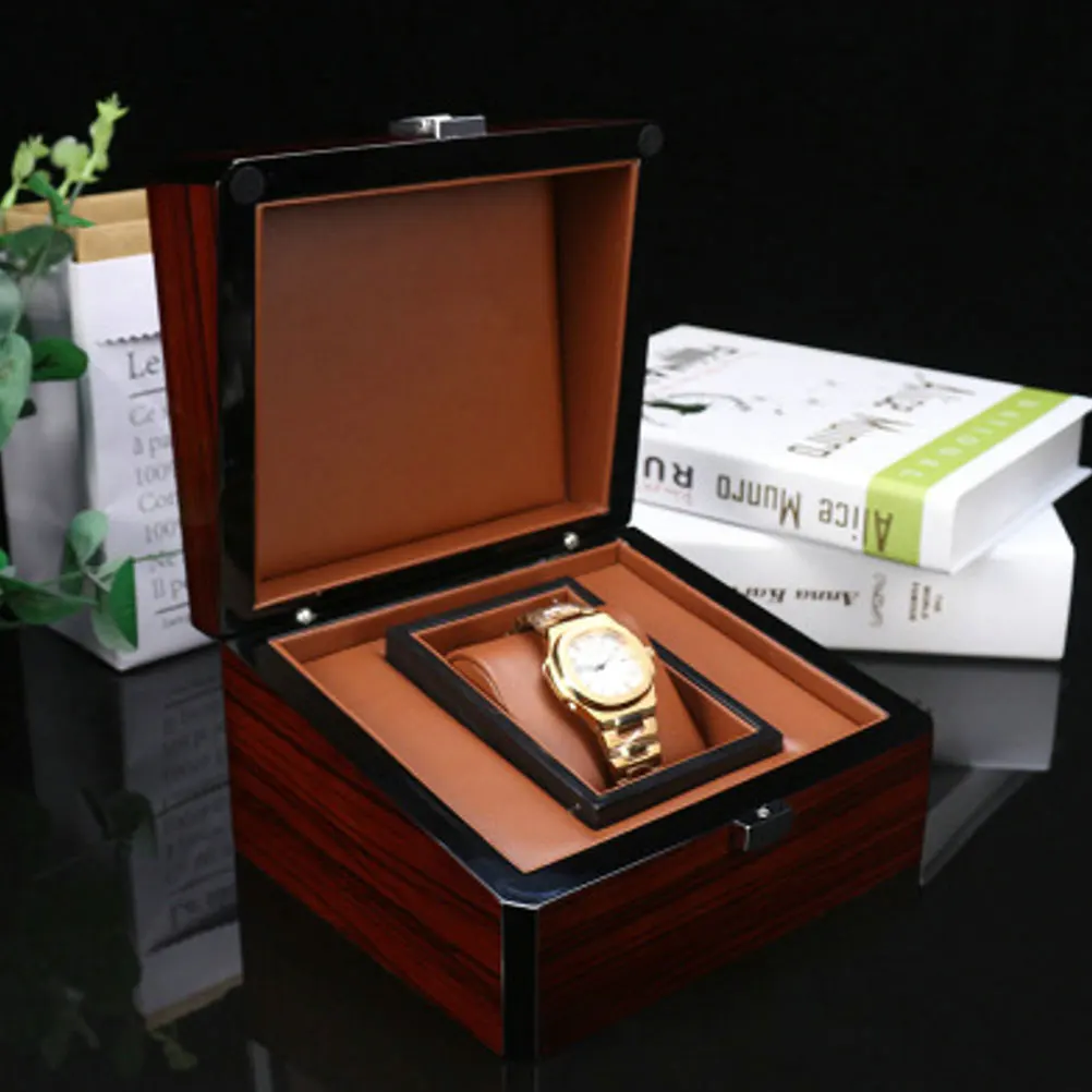 Часы 1 шт. коробка элегантный прочный деревянный браслет органайзер для колец