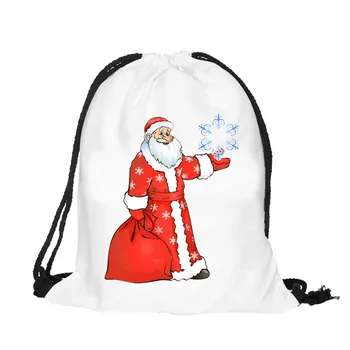 

Women Men bag Christmas Candy Bag Gift Bag Bundle Pocket 3D Printing Bags Drawstring Backpack Female Male Backpack Dropship T809