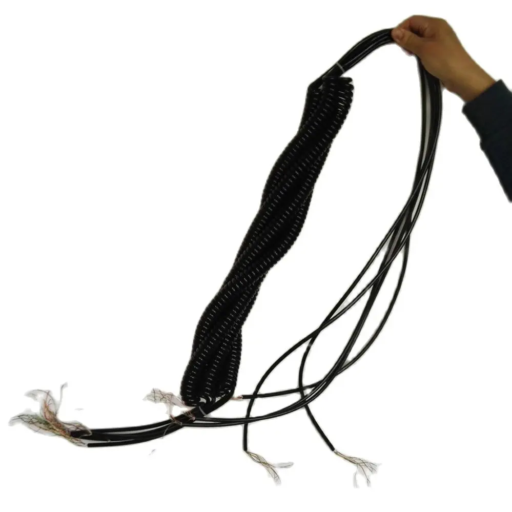 CALT Coiled Spring Spiral Shield Cable 4m 6m CNC Handwheel Manual Pulse Generator MPG Industrial Cable