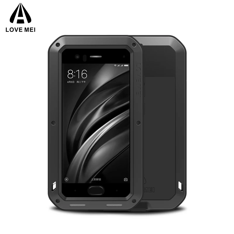 

LOVE MEI Aluminum Metal Case For Xiaomi Mi 6 Cover Powerful Armor Shockproof Life Waterproof Case For Xiaomi 6 Mi6 M6 Capa Funda