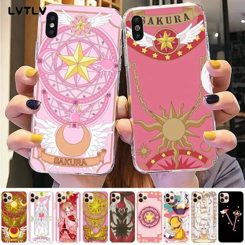 LVTLV Card Captor Sakura силиконовый черный чехол для телефона iPhone 8 7 6 6S Plus X 5S SE 2020 XR 11 12 pro XS