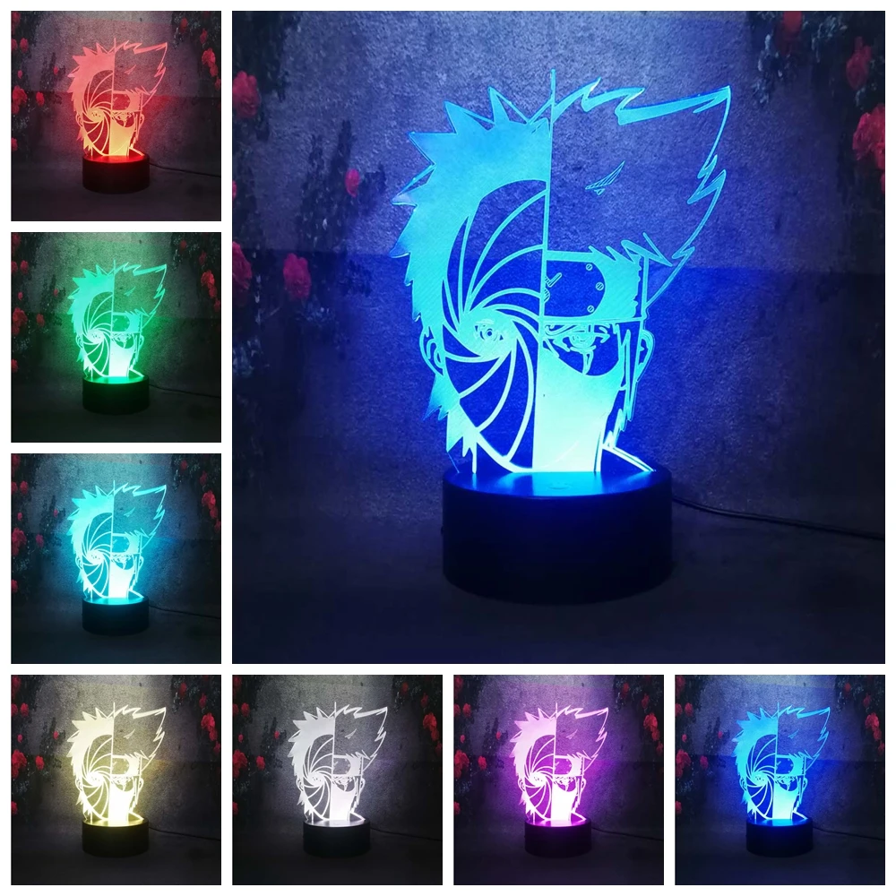 COOL Boy Naruto Sasuke 3D USB Child current Desk Table lamp cartooncomic figure Night Light kid baby sleep bedroom Decor gifts